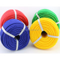 red yellow blue 3 or 4 strands twisted PE round yarn rope pp danline twist rope  polypropylene raffia rope